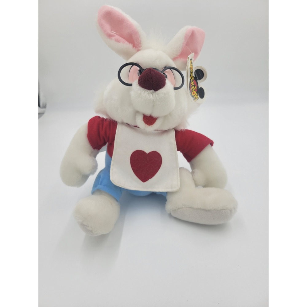 Disney Mouseketoys Alice in Wonderland White Rabbit Plush Vintage 10"